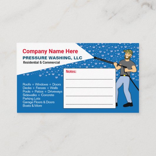 Visitekaartje voor het wassen en reinigen van de d (Achterkant)