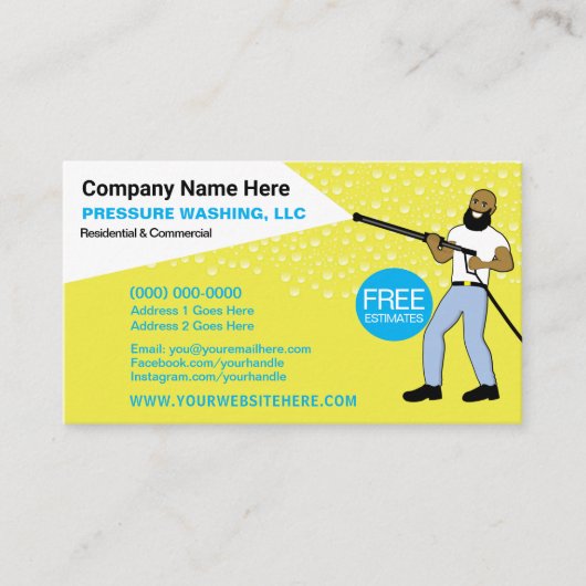 Visitekaartje voor het wassen en reinigen van de d (Voorkant)