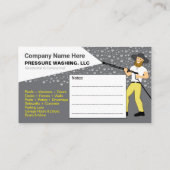 Visitekaartje voor het wassen en reinigen van de d (Achterkant)