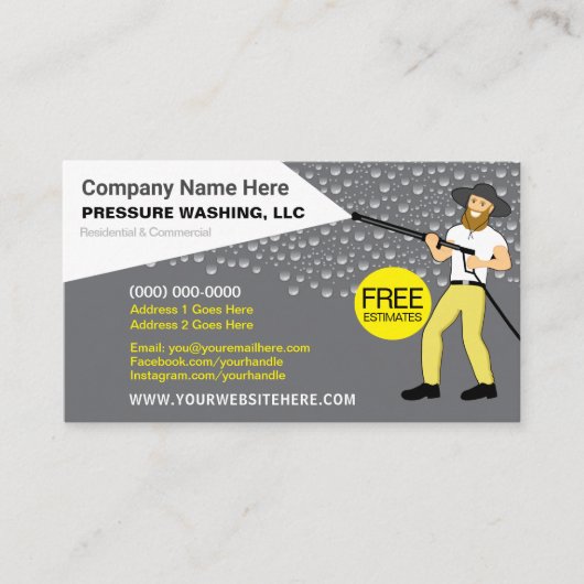 Visitekaartje voor het wassen en reinigen van de d (Voorkant)