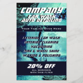 Visitekaartje voor het wassen van de auto flyer (Voorkant)