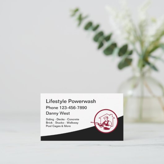 Visitekaartje voor het wassen van stroom en druk (Staand voorkant)