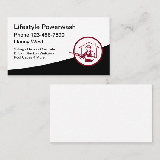 Visitekaartje voor het wassen van stroom en druk (Voorkant / Achterkant)