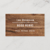 Visitekaartje voor het werken met hout. (Voorkant)