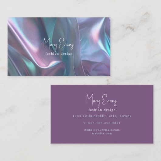 Visitekaartje voor holografisch weefseleffect (Voorkant / Achterkant)