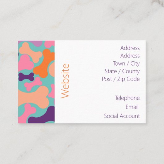 visitekaartje voor hondenbeenderdiensten (Achterkant)