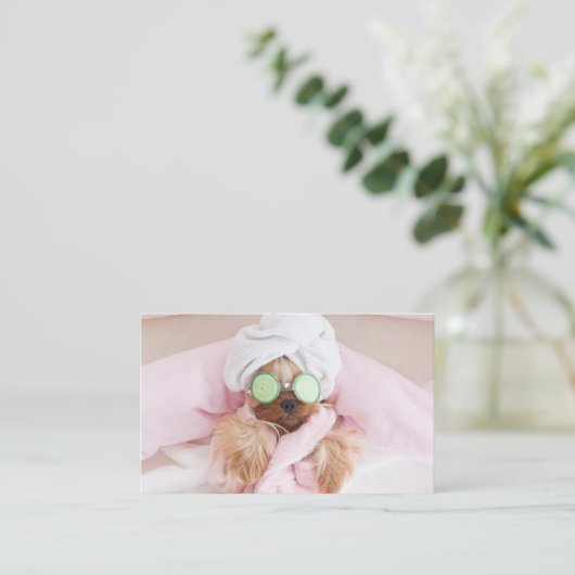 visitekaartje voor hondenverzorging (Staand voorkant)