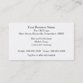 Visitekaartje voor hot hoefijzer (Achterkant)