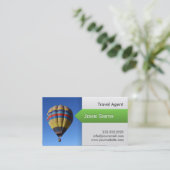 Visitekaartje voor hot-luchtballonreisagent (Staand voorkant)