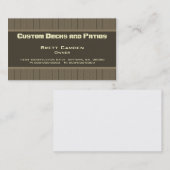 Visitekaartje voor houten panelconstructie (Voorkant / Achterkant)