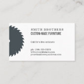 Visitekaartje voor houten werker op maat gemaakt m (Achterkant)