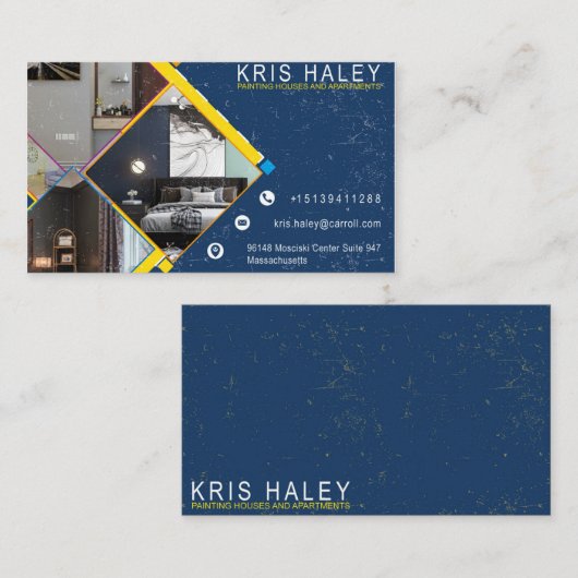 Visitekaartje voor huis- en appartementenkleurstof (Voorkant / Achterkant)