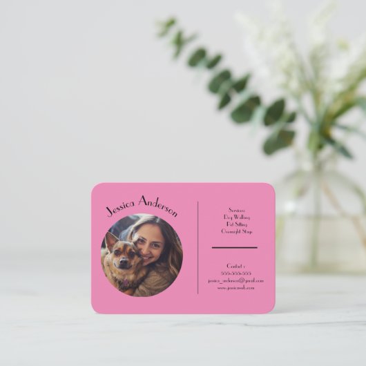  Visitekaartje voor huisdier sitter (Staand voorkant)