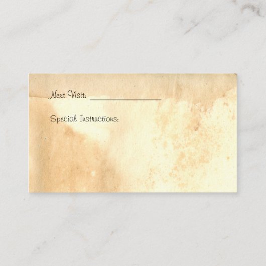 Visitekaartje voor huisdierenoppas (Achterkant)