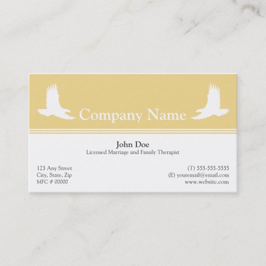 Visitekaartje voor huwelijken en familietherapie (Voorkant)