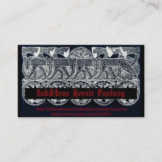 Visitekaartje voor inktviscoop en ijzerhars (Voorkant)