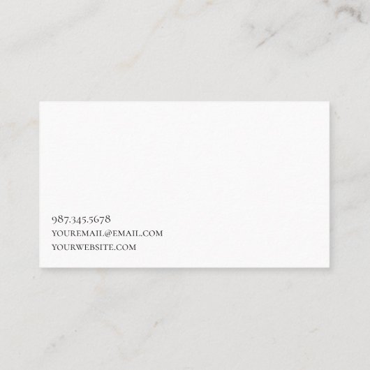 Visitekaartje voor interieurmeubelen (Achterkant)