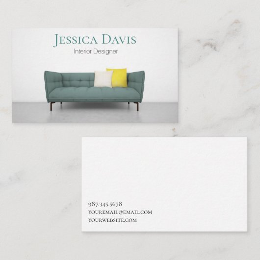 Visitekaartje voor interieurmeubelen (Voorkant / Achterkant)