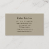 Visitekaartje voor interieurontwerp/decorator (Achterkant)