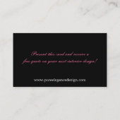 Visitekaartje voor interieurontwerper Roze luchter (Achterkant)