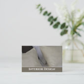 Visitekaartje voor interieurs en stoffering. (Staand voorkant)