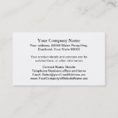 Visitekaartje voor irrigatie van boerderij (Achterkant)