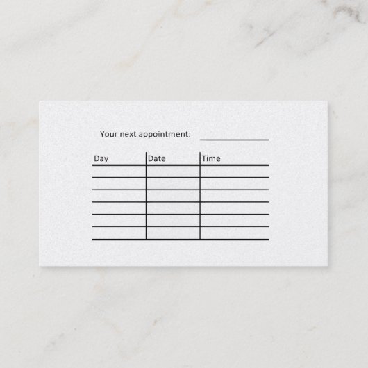 Visitekaartje voor kapper (Achterkant)