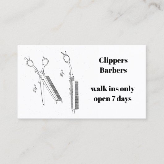 Visitekaartje voor kappers of kapper afsprakenkaartje (Voorkant)