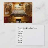 Visitekaartje voor kerkmusici - orgaanconsole (Voorkant / Achterkant)