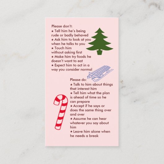 Visitekaartje voor Kerstmis (Achterkant)