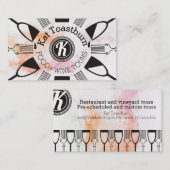 visitekaartje voor keuken- en tafelgerei van wijn (Voorkant / Achterkant)