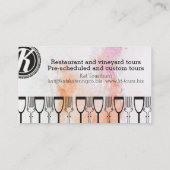 visitekaartje voor keuken- en tafelgerei van wijn (Achterkant)