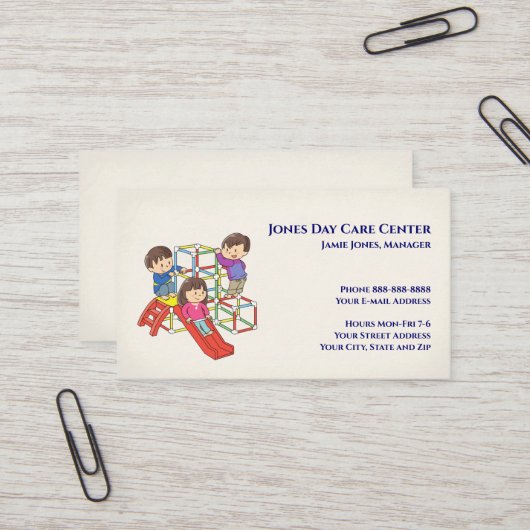 Visitekaartje voor kinderopvang (Voorkant / Achterkant in situ)