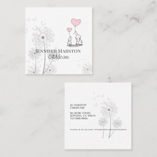 Visitekaartje voor kinderopvang (Voorkant / Achterkant)