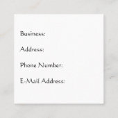 Visitekaartje voor kinderopvang Unicorn (Achterkant)