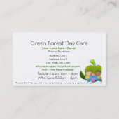 Visitekaartje voor kinderverzorging/dagopvang (Achterkant)