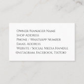 Visitekaartje voor kledingwinkel - Modern, Stijlvo (Achterkant)