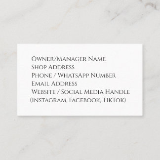Visitekaartje voor kledingwinkel - Modern, Stijlvo