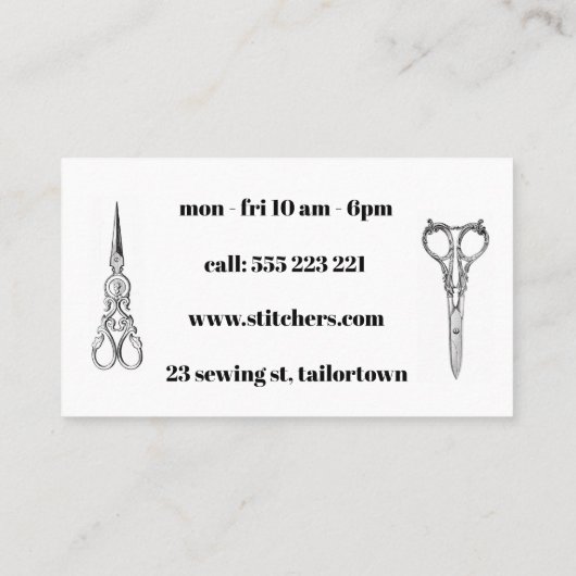  visitekaartje voor kleermakers (Achterkant)