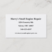 Visitekaartje voor kleine motorreparatie (Achterkant)