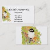 Visitekaartje voor kleine vogelkleding (Voorkant / Achterkant)