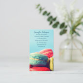 Visitekaartje voor kleurrijke Macarons Cookies (Staand voorkant)