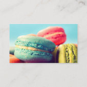 Visitekaartje voor kleurrijke Macarons Cookies (Achterkant)
