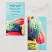 Visitekaartje voor kleurrijke Macarons Cookies (Voorkant / Achterkant)