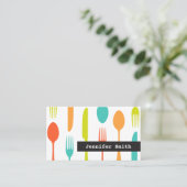 Visitekaartje voor kleurrijke messenmakerij (Staand voorkant)