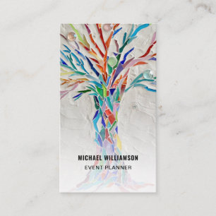 Visitekaartje voor kleurrijke QR-code voor gebeurt