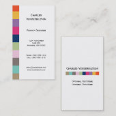 Visitekaartje voor kleurrijke vierkantjes (Voorkant / Achterkant)