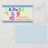 Visitekaartje voor kleuteropvang en kinderopvang (Voorkant / Achterkant)