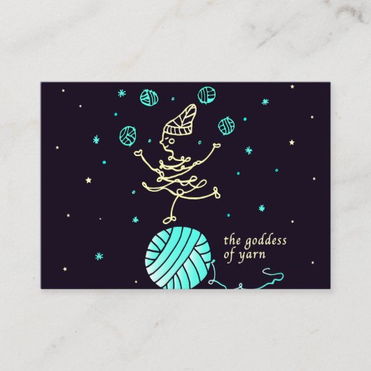 Visitekaartje voor knitters Mighty, 3,5 x 2,5 inch (Voorkant)