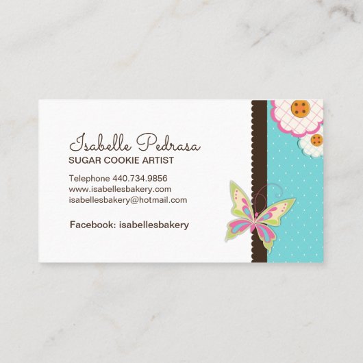 Visitekaartje voor koekjesbakkerij (Achterkant)
